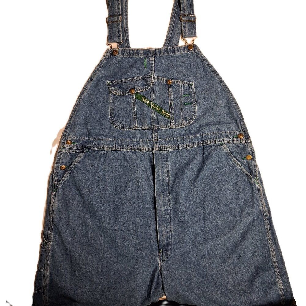KEY IMPERIAL Bib Overalls  46 x 34  Vintage  Made in the USA  Cotton  Denim  EUC